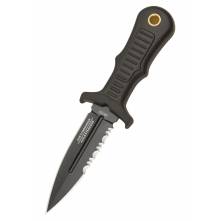 UNITED CUTLERY COMBAT COMMANDER MINI BOOT KNIFE, BLACK-SERRATED (UC2724)
