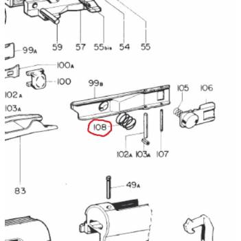 BERETTA CARTRIDGE LATCH BODY SPRING A300/A301 /A302/A303 /1200/1201