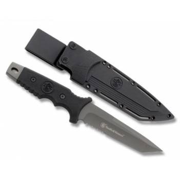 S&W SW7S Fixed Blade Serrated tanto Black