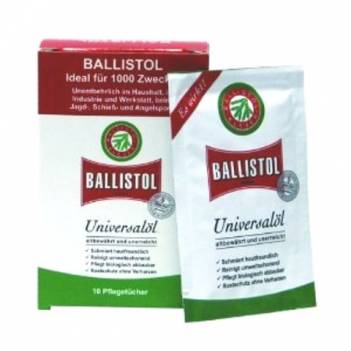 BALLISTOL UNIVERSAL OIL CLOTH-BOX (10 SACHETS)