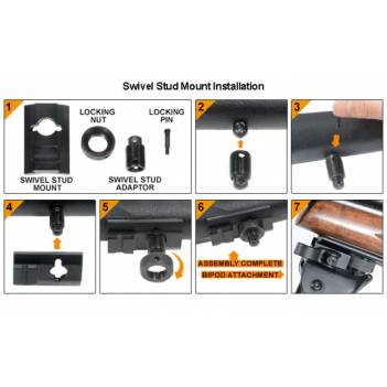 UTG® Rubber Armored Full Metal QD Bipod, 6.0"- 8.5" Center Height (TL-BP20Q-A)