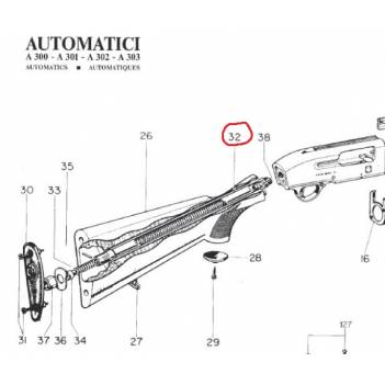 BERETTA STOCK BOLT TUBE A300/A301/A302/A303/BREDA ALTAIR/BROWNING B80