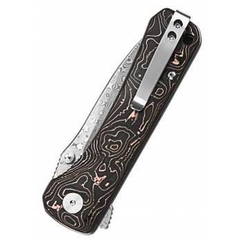 QSP, Hawk, Damascus blade, Copper Foil CF handle, ΣΟΥΓΙΑΣ ΜΕ ΔΑΜΑΣΚΗΝΟ ΑΤΣΑΛΙ (QS131-S)