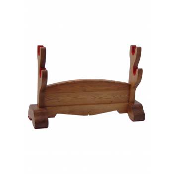 ΒΑΣΗ ΣΠΑΘΙΩΝ HANWEI Double Japanese Sword Stand, Natural Wood