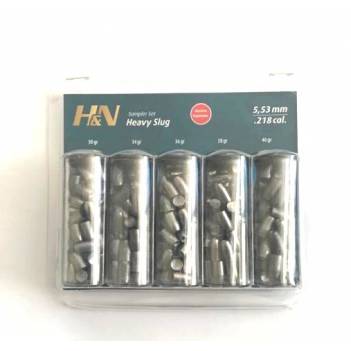 H&N SAMPLER HEAVY SLUG HP 5,51/.217/5 TYPES